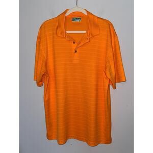 Pro Tour Mens Golf Polo Size XL Coolplay Orange Stripe Performance Preppy